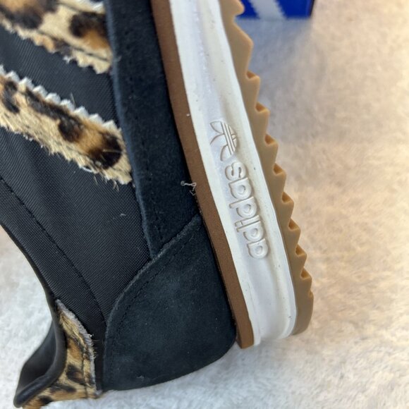Adidas SL 72 OG Black with Fur Leopard Stripe Women SZ 6.5 New in Box - Picture 5 of 13